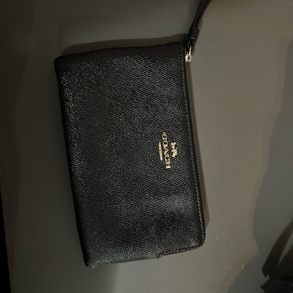 Coach Black Textured Wristlet